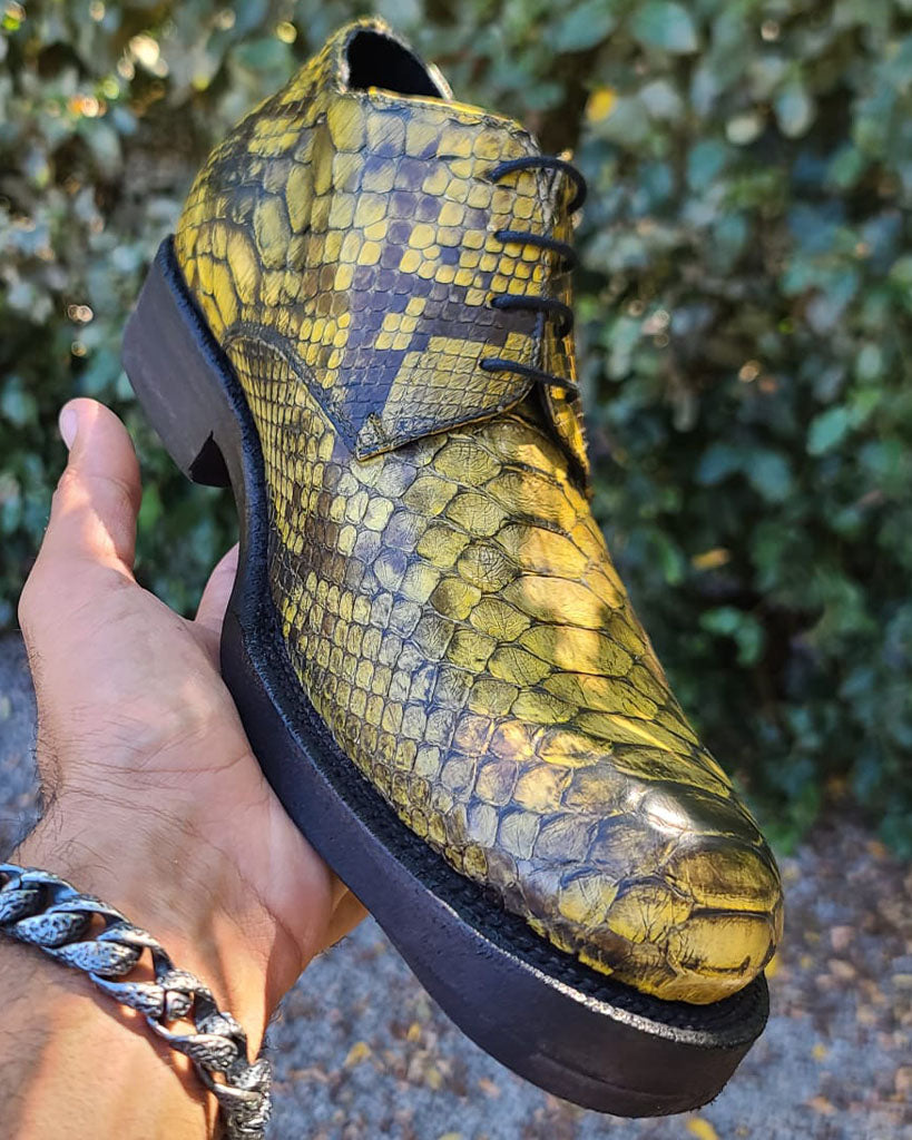 Lucaroni python leather derby